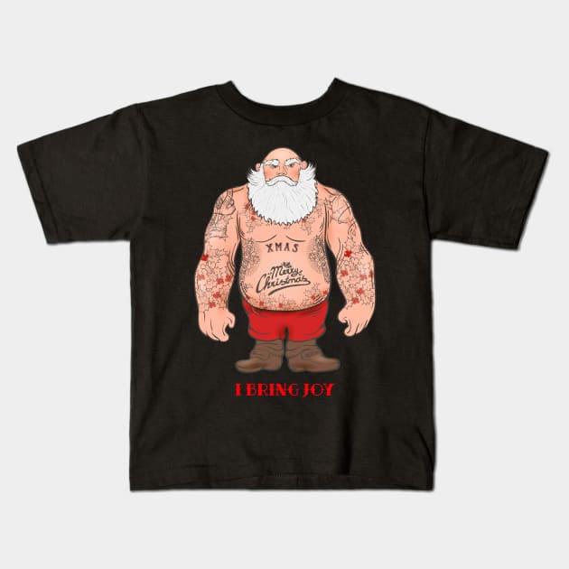 Tattooed Santa Kids T-Shirt by 1AlmightySprout